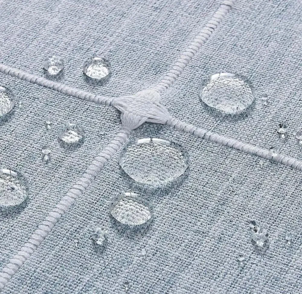 ZeeMart Grid Embroidered Farmhouse Tablecloth, Blue, 60